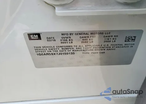 2018 Cadillac Cts Luxury z USA, uszkodzony, nr VIN 1G6AR5SX7J0159135